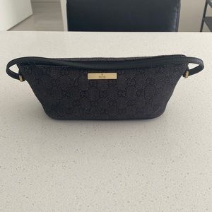 Gucci Black Denim Pochette Bag